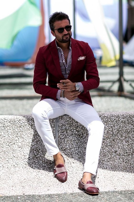 red blazer outfits for mens